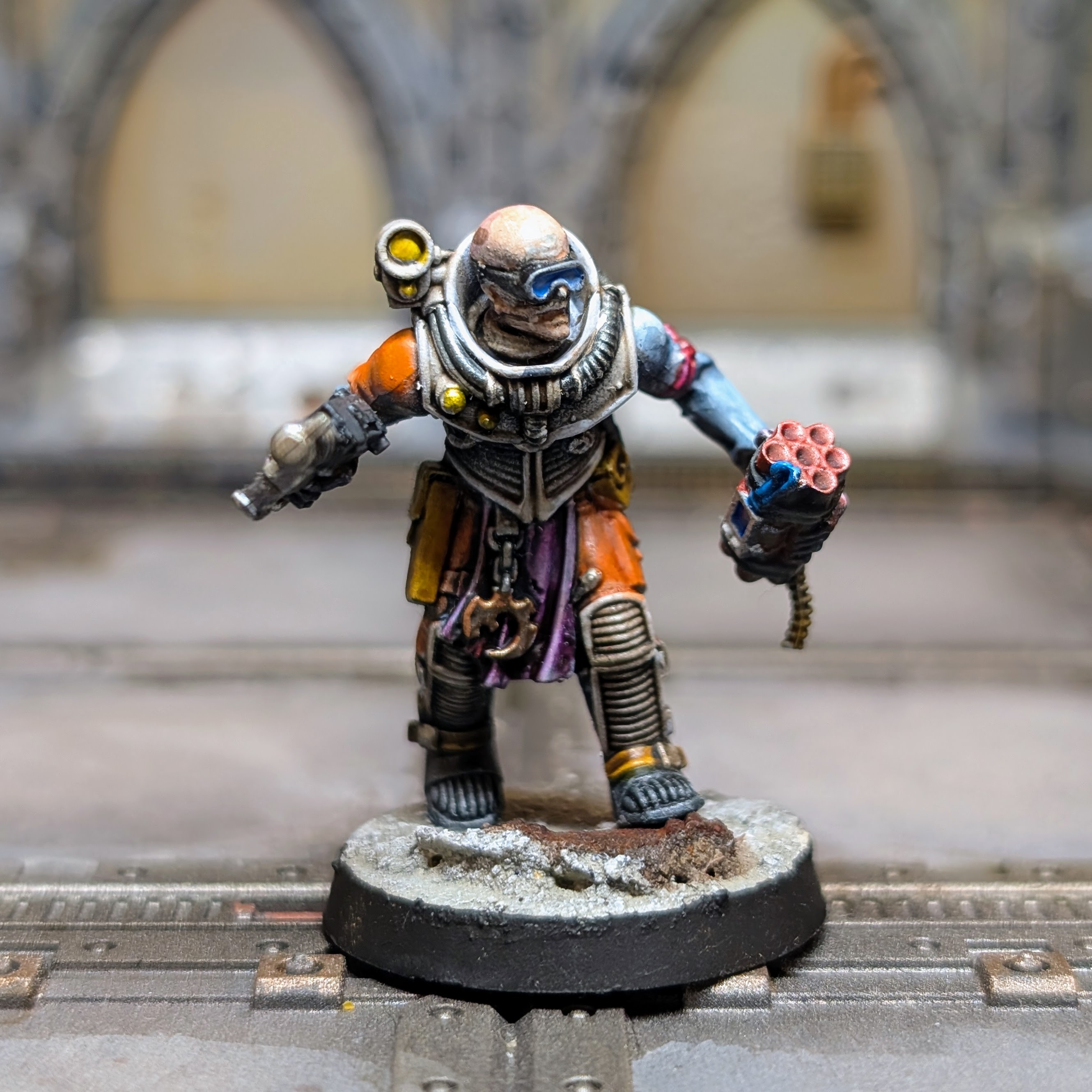 Close-up of plasma pistol with glow effects